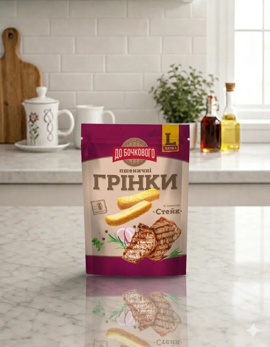Сухарики Do Bochkovoho зі смаком стейка 120 г